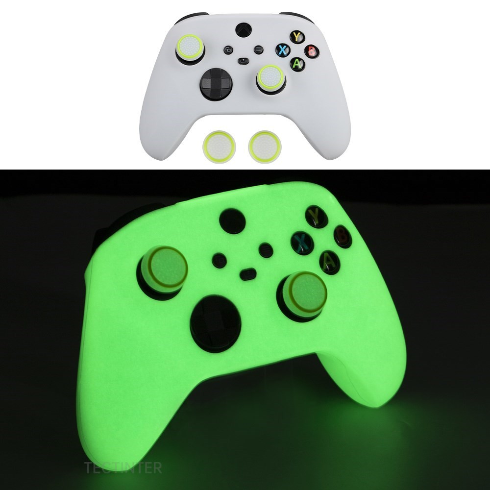 สําหรับ Xbox Series X/S Gamepad Glow เคสป้องกันสําหรับ XSX Controle ซิลิโคนอ่อนนุ่มสีเขียวเรืองแสงสําหรับ Xbox One Series จอยสติ๊ก