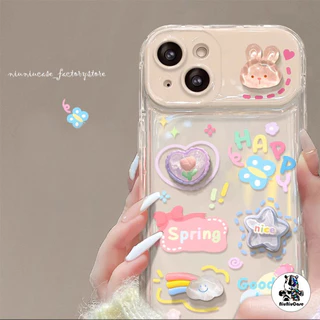 เคส + ตุ๊กตา 3D DIY สำหรับ iPhone 11 15 14 13 12 Pro MAX 7 8Plus X XR XS MAX เคสโทรศัพท์ กันกระแทก กรณีโทรศัพท์กระจกพลิก