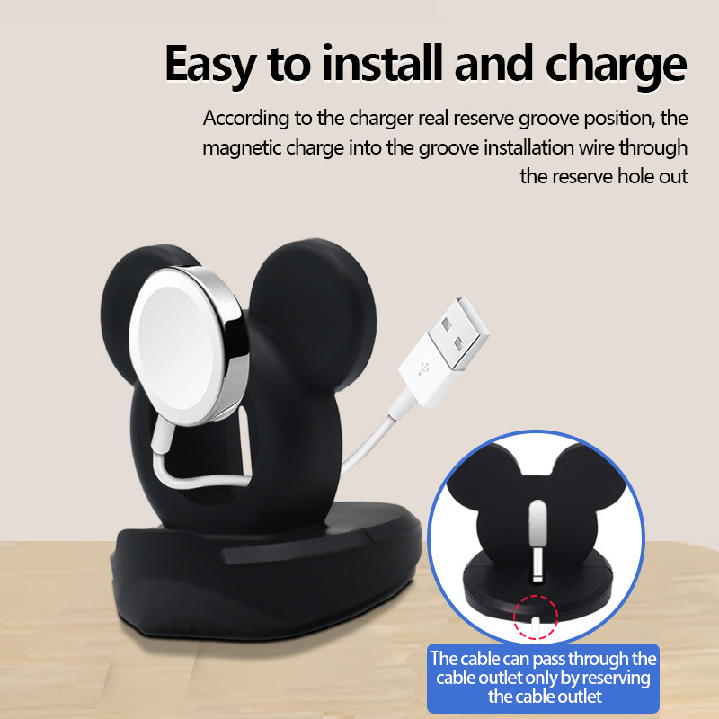 แท่นชาร์จซิลิโคนสําหรับ iWatch Series 10 9 8 7 6 SE Ultra 2 แท่นชาร์จเดสก์ท็อป Dock Station ที่วางสายชาร์จ