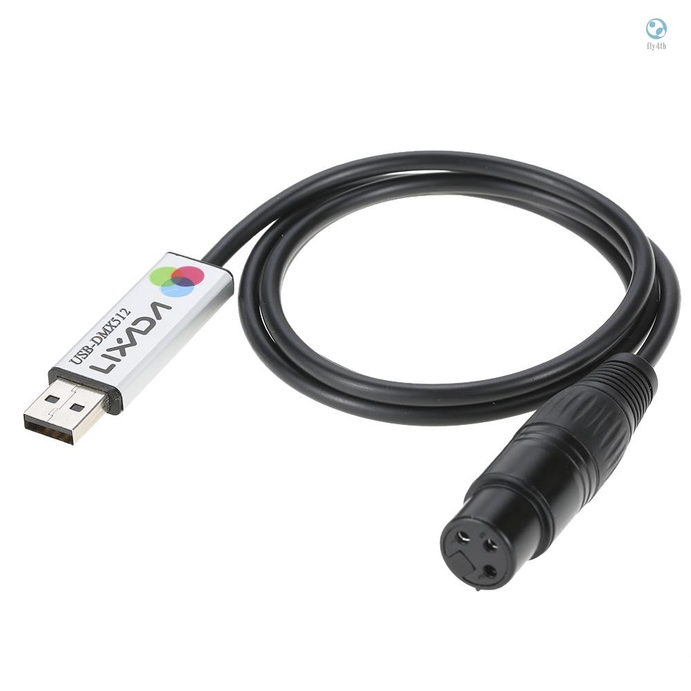 Lixada อะแดปเตอร์อินเทอร์เฟซ USB to DMX LED DMX512 คอมพิวเตอร์ PC Stage Light Controller Dimmer