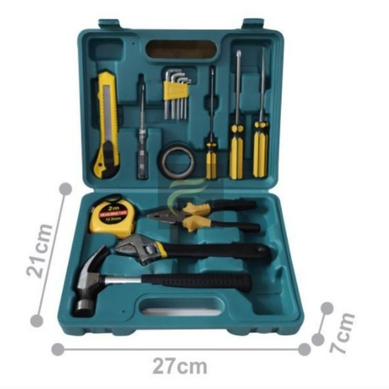 (DARI TANGERANG) TOOL BOX KIT 16pC SCREWDRIVER SET HAMMER