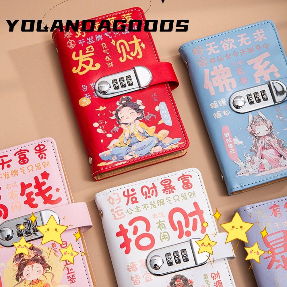 Yola 100 ซองประหยัดเงิน Challenge ประหยัดเงินพร้อมรหัสผ่านล็อค Mini Binder Saving Challenge, ตลกรวยค้างคืนความจุขนาดใหญ่ PU Saving Challenges แผ่นคนรัก