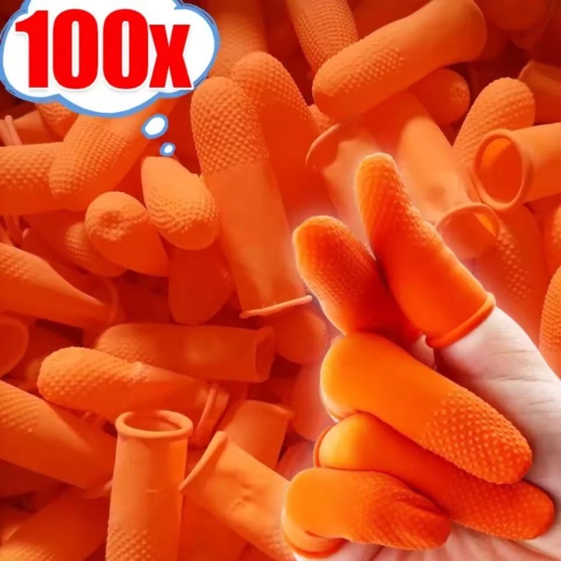 20/50/100 ชิ้นปลายนิ้วป้องกันถุงมือ-นํามาใช้ใหม่ยางธรรมชาตินิ้ว เปล -ยืดหยุ่นสูงลื่นป้องกันไฟฟ้าสถิตย์แขนนิ้วหัวแม่มือ