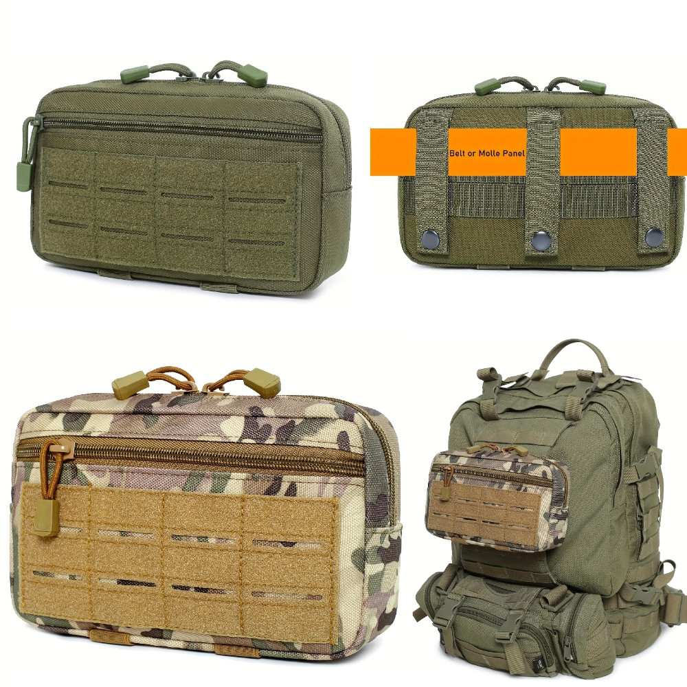 Luc กลางแจ้ง Molle การจัดการแนวนอนกระเป๋าคาดเอวกระเป๋าเครื่องมือ EDC อเนกประสงค์