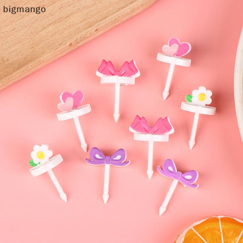 [bigmango] 1 ชุดน่ารักการ์ตูนสัตว์เด็กส้อมผลไม้พลาสติก Bento ขนมไม้จิ้มฟันสต็อกใหม่