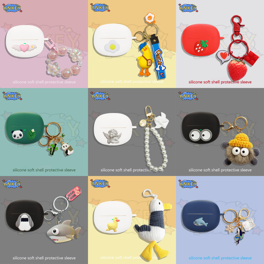 For QCY Crossky C30S C30 Earphone Silicone Case Earbuds Cute Strawberry Soft Protective Headphone Co