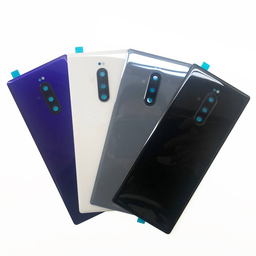 สําหรับ Sony Xperia 1 / XZ4 J8110 J8170 J9110 แก้วฝาหลังแบตเตอรี่ด้านหลังประตูด้านหลังกรณีกรณีอะไหล่