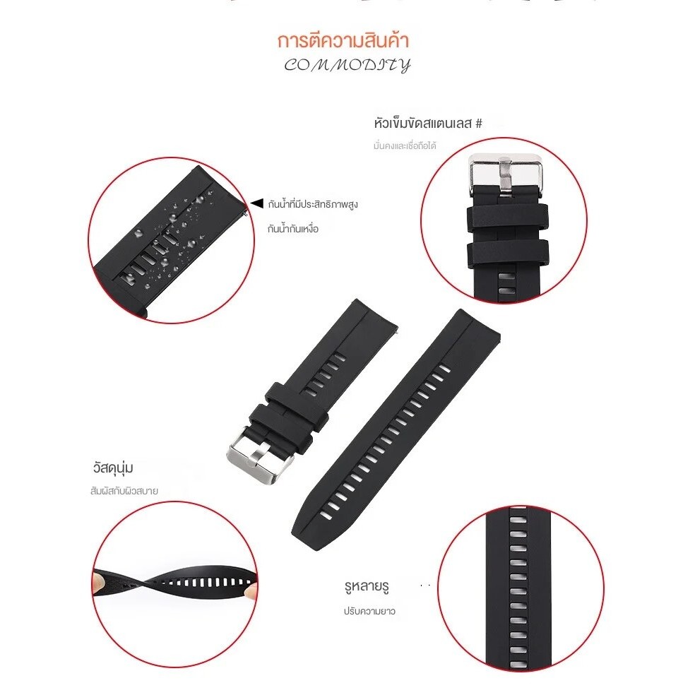 สายgarmin active5/vivoactive3/vivoactive4/venu sq2/venu3สายนาฬิกา20มม22มมชิลิโคน165/245/255/55/265