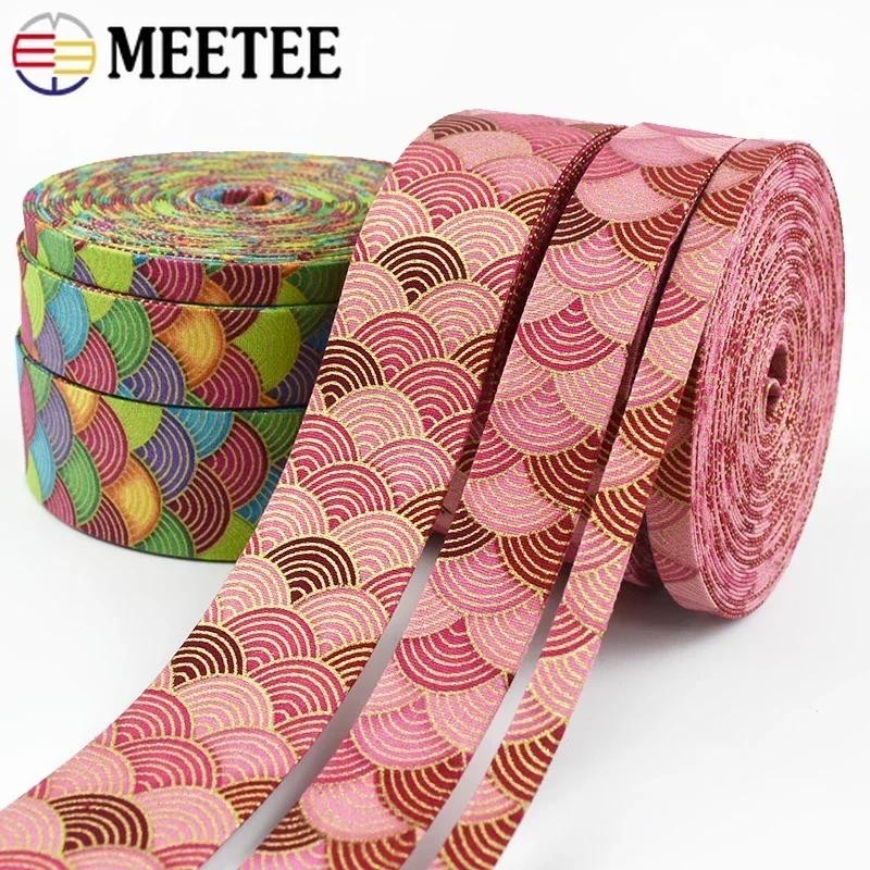 5Yards พิมพ์ตกแต่ง Webbing เทปลูกไม้ริบบิ้นสําหรับเย็บกระเป๋าสายคล้องเสื้อผ้า Headwear Bow Band