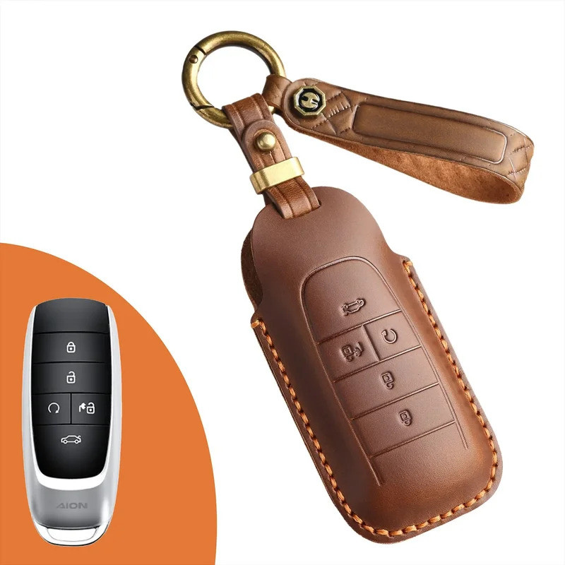 Leather car key case cover protect shell bag for GAC energy Trumpchi Aion S V y LX GS7 GS8 GM8 GS5 G