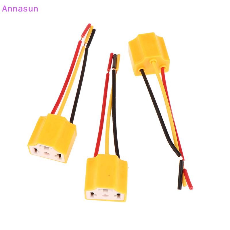 Annasun 5 ชิ้นไฟหน้ารถเซรามิค SOCKET Connector H4 ปลั๊กเซรามิคความต้านทานความร้อนไฟหน้าสายไฟปลั๊กอะแ
