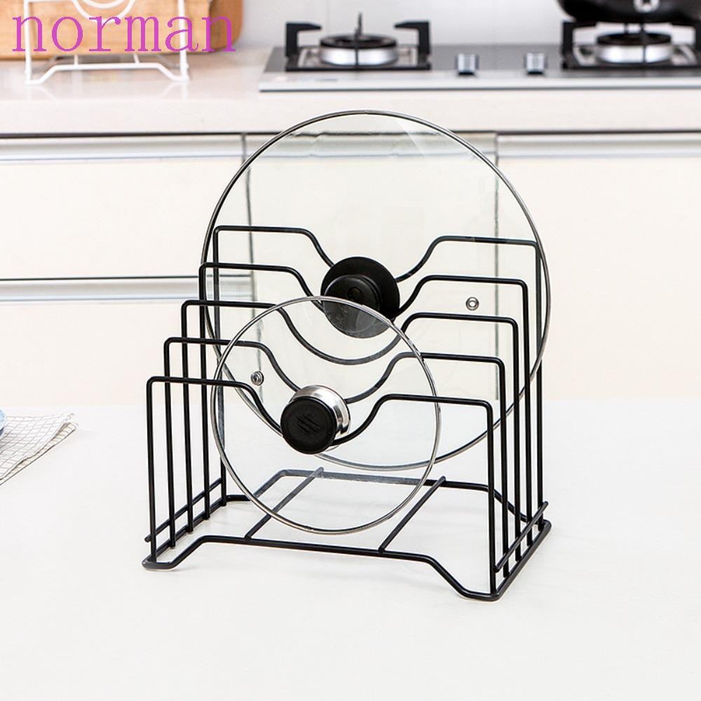 NORMAN หม้อฝาปิดทนทาน 1 ชิ้นเขียงอุปกรณ์ครัวสําหรับ Home Kitchen Multi Layer ชั้นวางของ