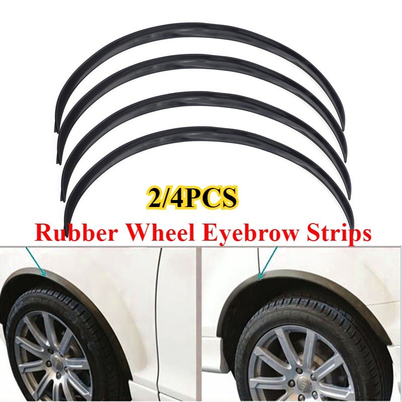 2/4 ชิ้น Universal รถบรรทุกสีดํา/คาร์บอนไฟเบอร์ Body Kit trim Fender Flare ล้อยางคิ้วแถบสติกเกอร์ริมฝีปาก Anti-scratch