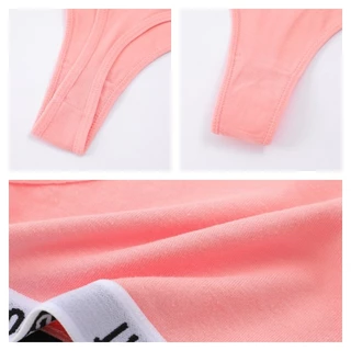 Allofme ผู้หญิงผ้าฝ้ายแท้ G-String เซ็กซี่ต่ําเอว Thongs นุ่มและระบายอากาศได้ Love ชุดชั้นใน