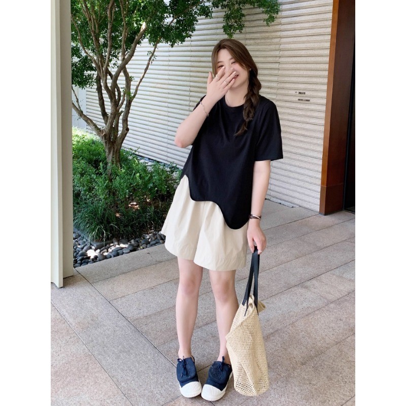 COCO-เสื้อยืดสตรี แขนสั้น ผิดปกติ ประเภทรุ่นหลวม หวาน อารมณ์ แฟชั่นสบาย ๆ เวอร์ชั่นเกาหลี ขนาดพลัส - รูปที่ 5