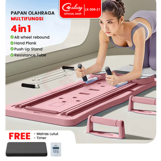 CALARY Papan Perut Six Pack Gym Latihan Perut Aerobik 4in1 Push Up Ab Wheel Fitness Multifungsi 009-21
