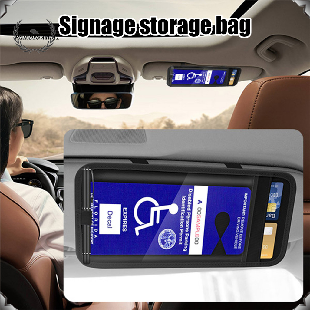 [Rm] ที่บังแดด Placard Storage Bag Handicap Placard Holder Car Visor Holder for Disabled Parking Per