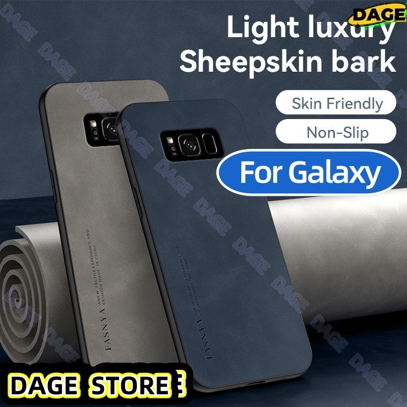 COD สําหรับ Samsung Galaxy S8 S8 Plus S8+ เคสโทรศัพท์หนังนุ่มแท้ป้องกันกล้องหรูหราแกะ Bark สําหรับ S