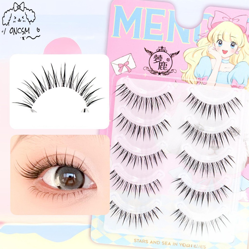 Clear Band อะนิเมะมังงะ Lashes 5 คู่ธรรมชาติดู Full Strip Lashes สําหรับงานแต่งงานหรือวันที่