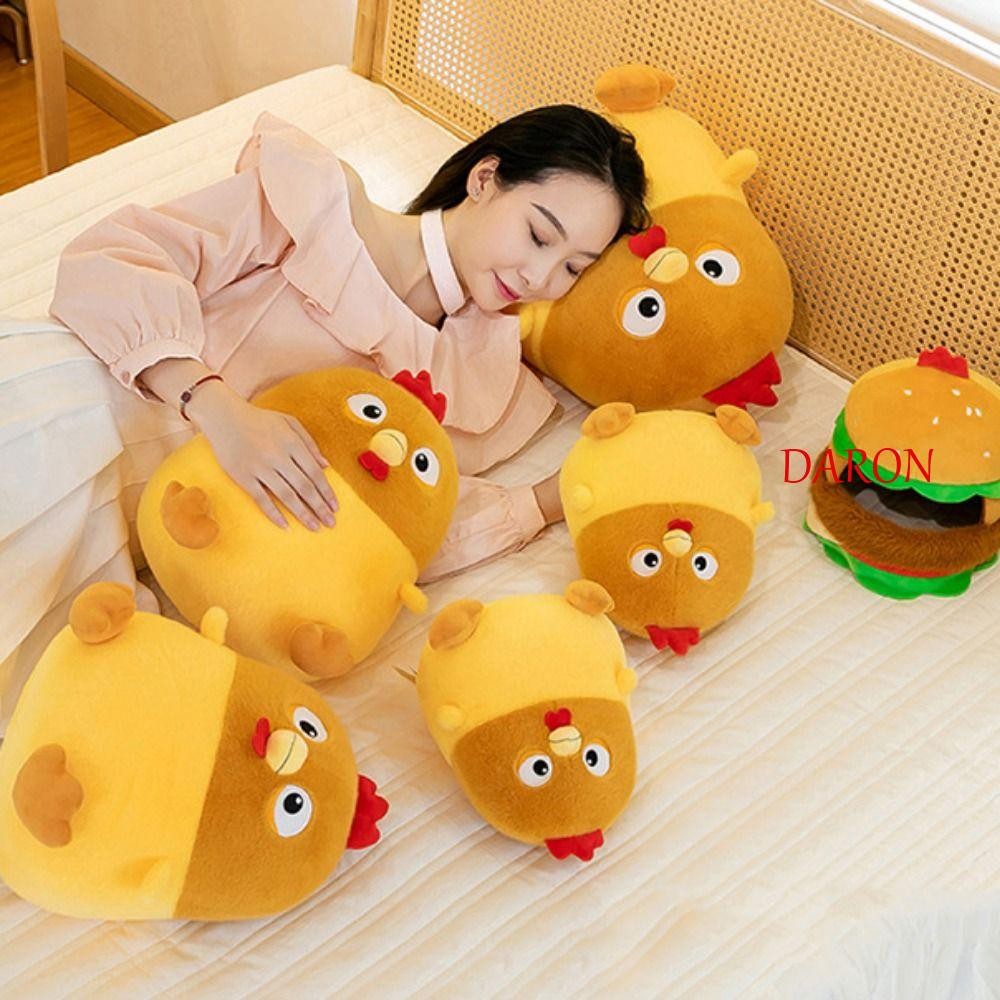DARON Chick ตุ๊กตาโยนหมอน, Clooney Rooster ที่ถอดออกได้ไก่ Burger ของเล่นตุ๊กตา, ตลกจําลองภาพเคลื่อน
