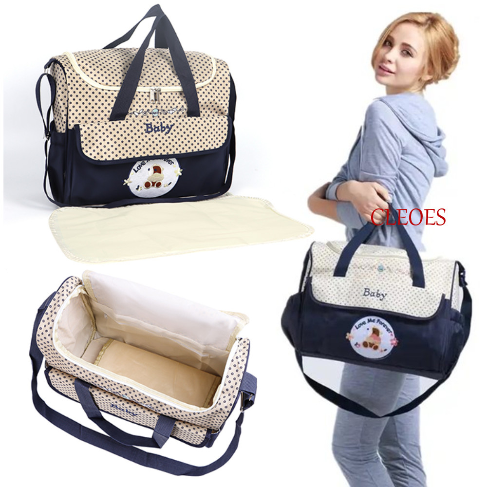 CLEOES กระเป๋าผ้าอ้อมเด็ก, มัลติฟังก์ชั่นขนาดใหญ่ความจุ Mommy Maternity Packs, รถเข็นเด็กกระเป๋าถือ Crossbody Storage Baby Stuff กระเป๋าผ้าอ้อมแม่