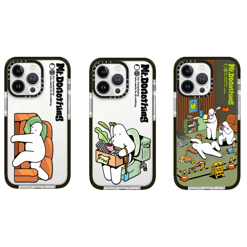Caseti Mr Doothing Soft Case สําหรับ iPhone 16 16e 15 14 Plus 11 12 13 Pro Max กันกระแทก TPU Clear Blue ซิลิโคนปลอก
