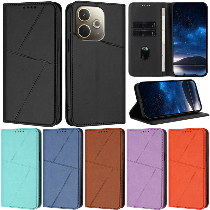 DeluxeปลอกสําหรับOppo A5 Pro 5G A3 Pro A60 4G A38 A18 A78 A17 A17K A57 A77 A58 4G A78 5G A79 5G A17K Slimหนังสือกระเป๋าสตางค์ป้องกันหนังกรณีพลิกผิว