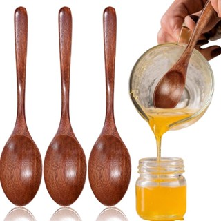 ช้อนซุปไม้ธรรมชาติ / ครัวด้ามยาวไม้ช้อนชา / น้ําตาลเครื่องเท…