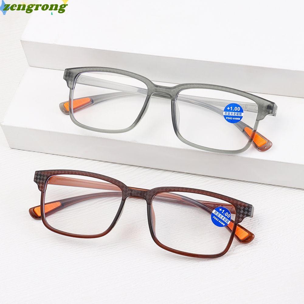 ZENGRONG แว่นตาอ่านหนังสือผู้ชายแบบพกพา + 1.0 ~ + 4.0 แว่นตา Far Sight
