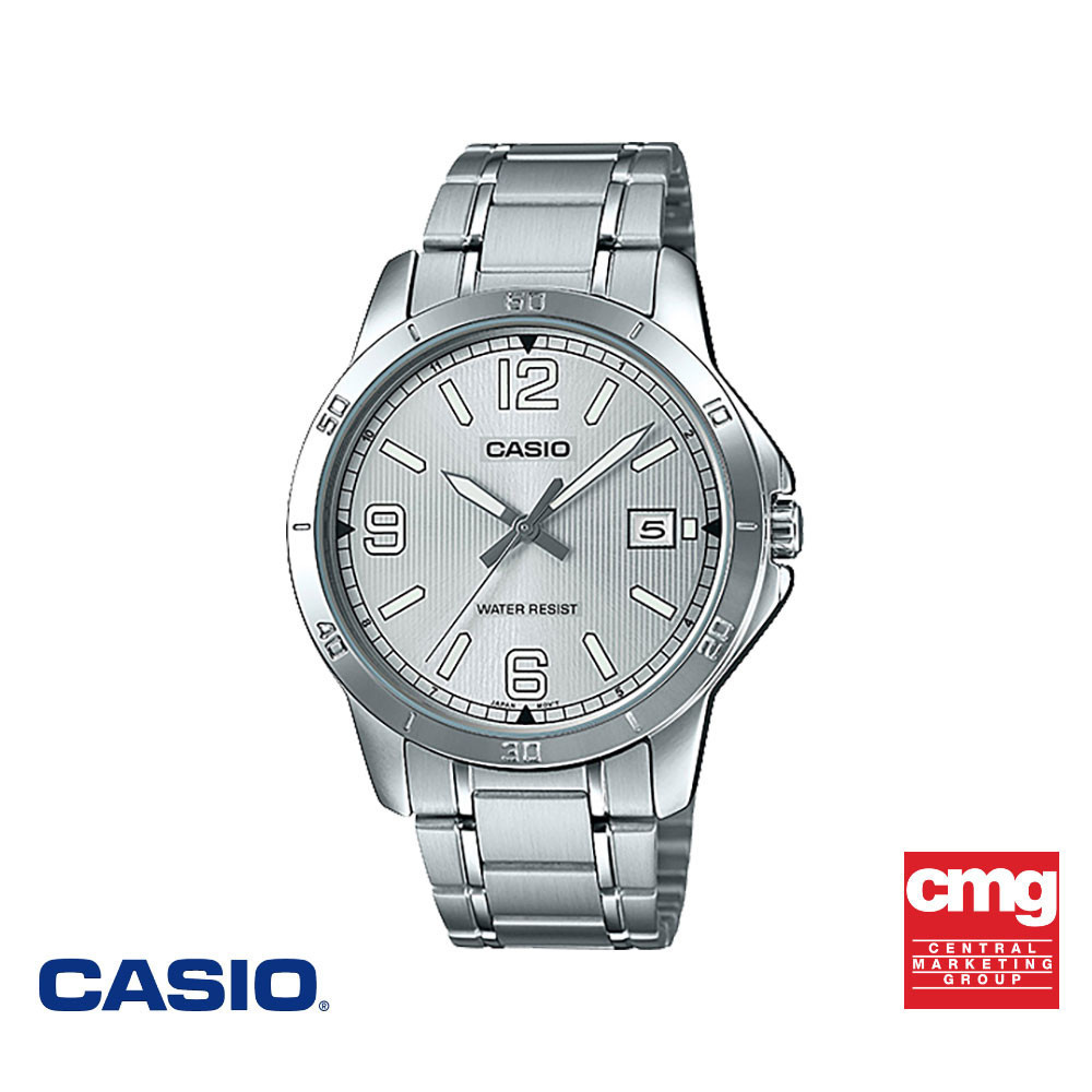 CASIO นาฬิกาข้อมือ CASIO รุ่น MTP-V004D-7B2UDF วัสดุสเตนเลสสตีล สีขาว