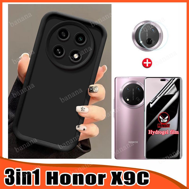 3in1 Honor X9c เคสโทรศัพท์สําหรับ Honor X9a X9b X8c ความเป็นส่วนตัว Hydrogel ฟิล์ม + ฟิล์มเลนส์กล้อง