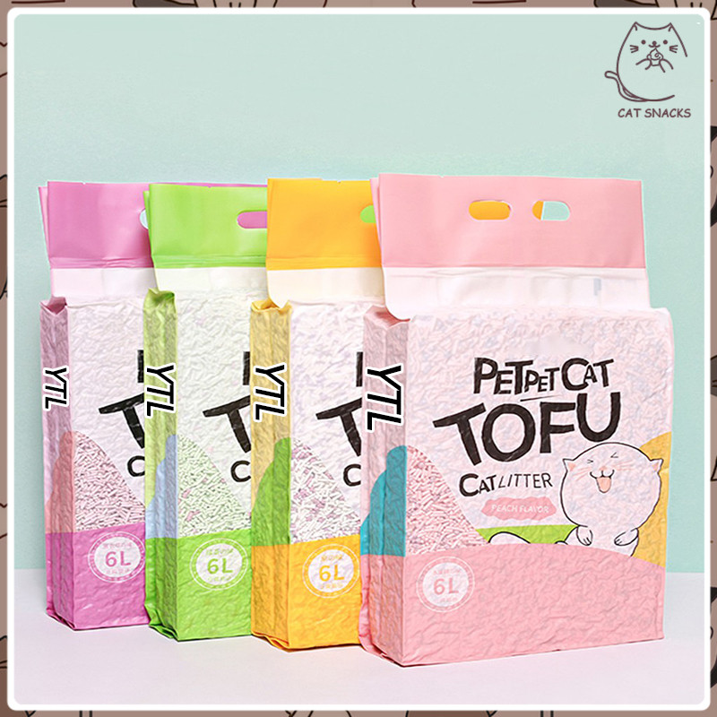 YTL ทรายแมวเต้าหู้ ออร์แกนิค100% ผลิตจากกากถั่วเหลืองธรรมชาติ ทรายแมว Cat Litter 6L ทรายแมวเต้าหู้ ทรายเต้าหู้