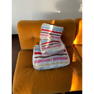 Tagi. Popcorn Stripe Storage Bag กระเป๋าใส่เครื่องสำอางสำหรับเดินทางลายทาง "ป๊อปคอร์น"