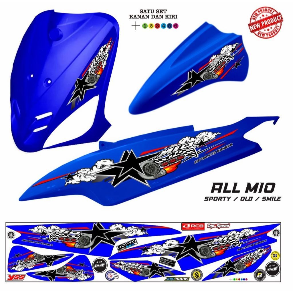 POLET MIO STRIPING VARIATIONS MIO SMILE VARIATION STICKER MIO STRIPING STICKER