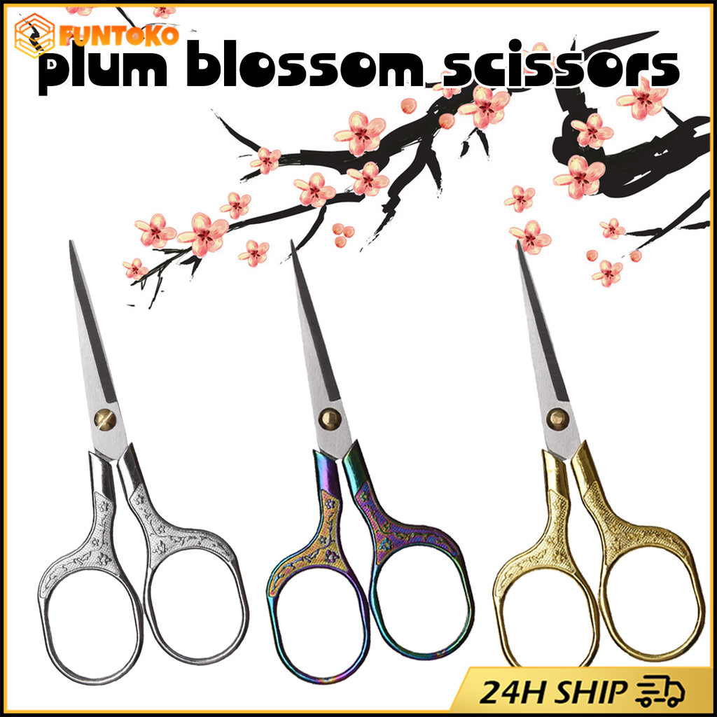 สินค้ามีคุณภาพ ยาว12.5CM กรรไกรตัดผ้า สเตนเลส สำหรับตัดขน แต่งคิ้ว สไตล์วินเทจ สีทอง แบบคิ้ว
