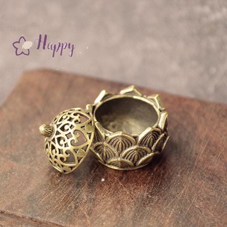  ทองเหลืองพ็อกเก็ตโลตัส Jiuding กระถางธูปธูปกลวงกระถางธูปลดร…