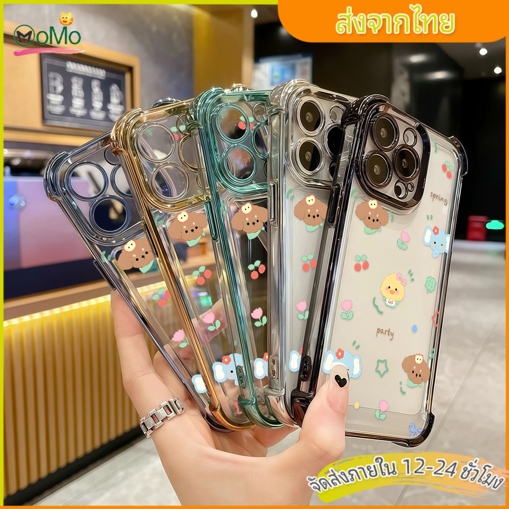 เคสมือถือป้องกันไอโฟน11 13 เลนส์รวมทุกอย่าง ความปลอดภัย สัตว์น่ารัก case for iPhone11promax 15plus 16 14 13 12 XR/XSMax