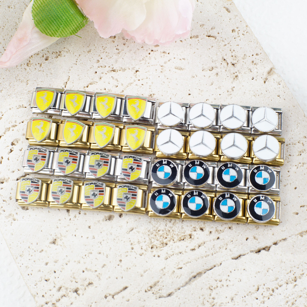 สร้อยข้อมือโมดูลอิตาเลี่ยน DIY ฟรี Splicing โลโก้รถอิตาเลี่ยน Charm สร้อยข้อมือ