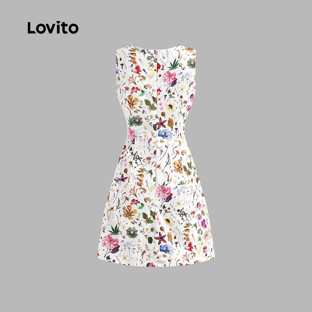 Lovito โบฮีเมียนเดรสลายเดซี่ชุดเดรสฤดูร้อนลายดอกไม้สําหรับผู้หญิง L123ED304 - รูปที่ 4