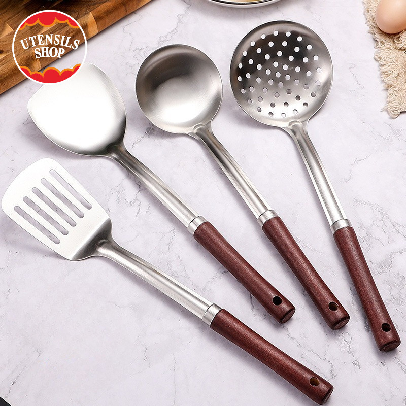 UTENSILS 1อย่าง/4อย่าง ตะหลิวทำอาหาร ทัพพีทำอาหาร กระบวย ชุดเครื่องครัว อุปกรณ์ทำอาหาร สแตนเลส