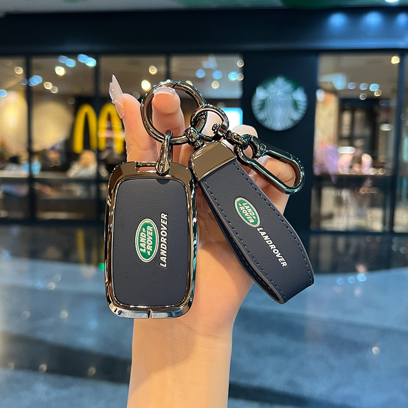 [สต๊อกพร้อม]ฝาครอบกุญแจรถหนังโลหะผสมสําหรับ Land Rover Discovery Sport Defender Range Rover Evoque อุปกรณ์ตกแต่งรถยนต์การป้องกันคุณภาพสูง