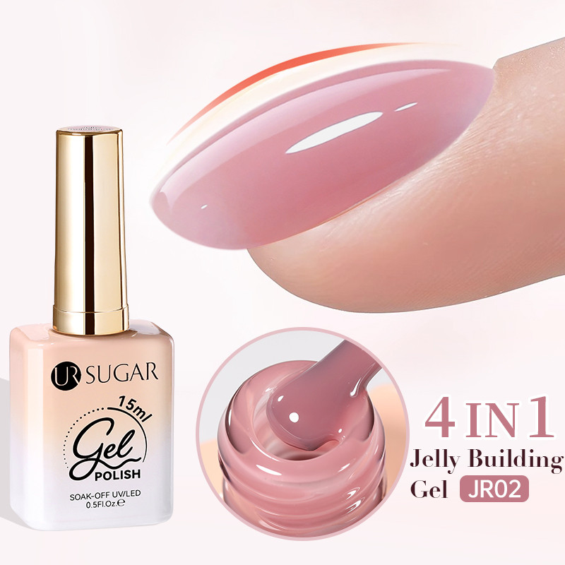 UR SUGAR เจลทาเล็บเสริมเล็บ สําหรับ สร้างเสริมเล็บธรรมชาติ แช่เอาเจล LED UV เจลเคลือบเงาเล็บ 15 มล.