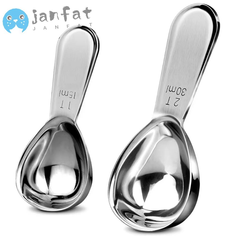 JANFAT ที่ตักกาแฟ, 15/30ml 1 Tbsp หรือ 2 Tbsp ช้อนตวงเมล็ดกาแฟ, สแตนเลสทนทานผง Scoop Bar Bar Bar Bar Bar Barista เครื่องมือ