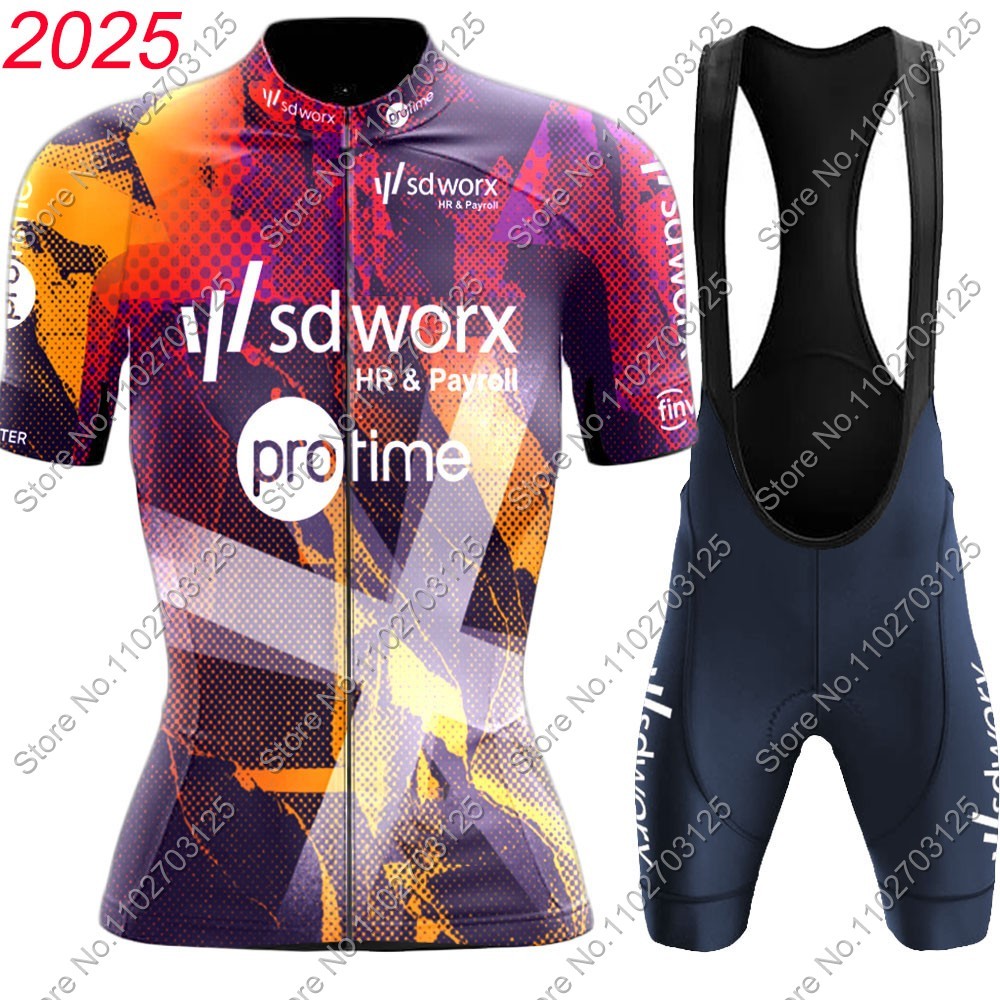 ทีม Sd Worx 2025 ขี่จักรยาน Jersey ผู้หญิงชุดจักรยาน netherlands เสื้อผ้าชุดจักรยานเสื้อ Bib กางเกงข