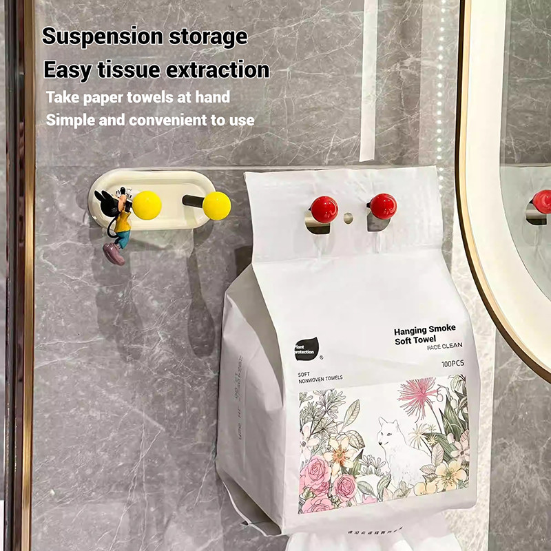 ตะขอแขวนเสื้อผ้าแบบหัวคู่ไม่ต้องเจาะรูตะขอแขวนผนังรูปลูกบอลชั้นวางผ้าขนหนูในห้องน้ํา - รูปที่ 6