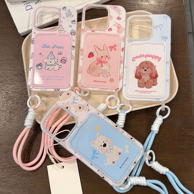 เคส IPhone 14 15 11 16 12 13 Pro Max 11 7 8 XR X Max 14 7 15 Plus แมว การ์ตูน เชือกถัก ลูกหมา น่ารักจัง ง่าย ๆ คสไอโฟ