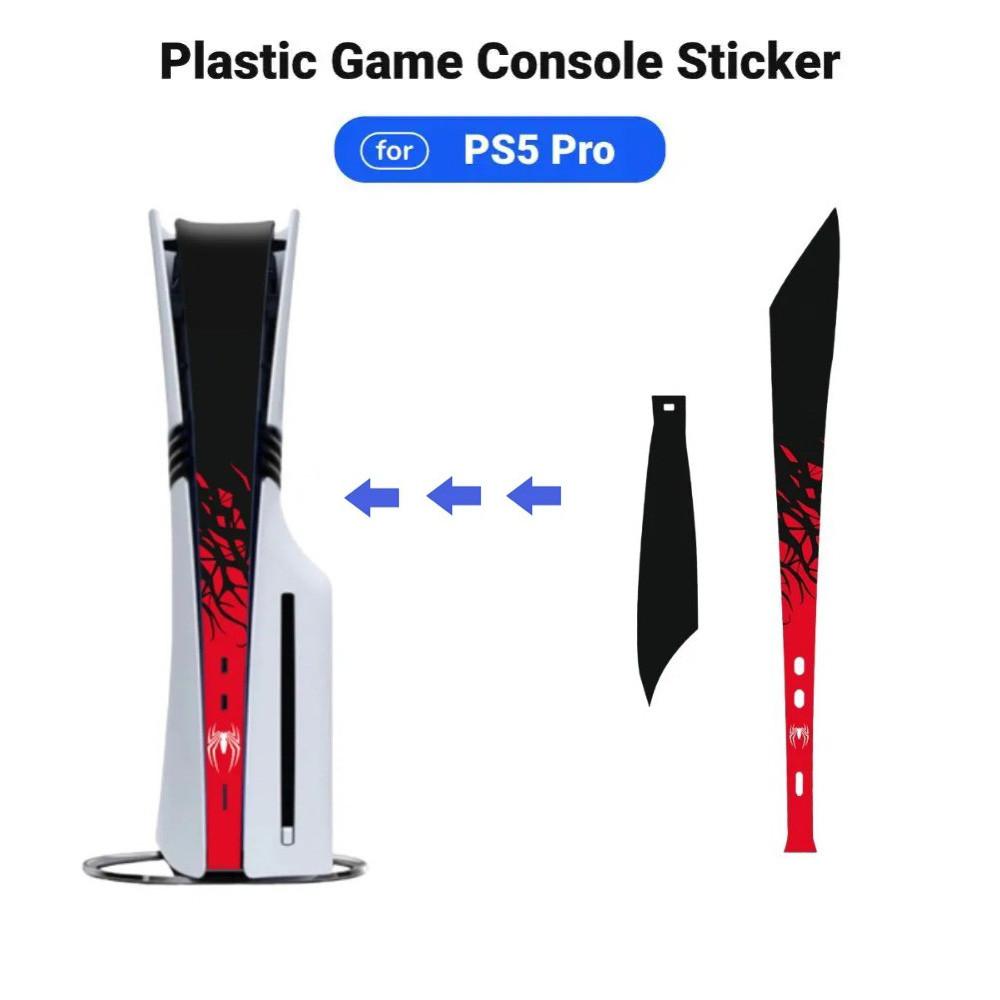 Spider-man สติ๊กเกอร์กันฝุ่นสําหรับ PS5 Pro คอนโซลเป็นมิตรกับสิ่งแวดล้อมโฮสต์ Decal สติกเกอร์ Flim สําหรับ PS5 Pro Decal สติกเกอร์ผิวอุปกรณ์เสริม