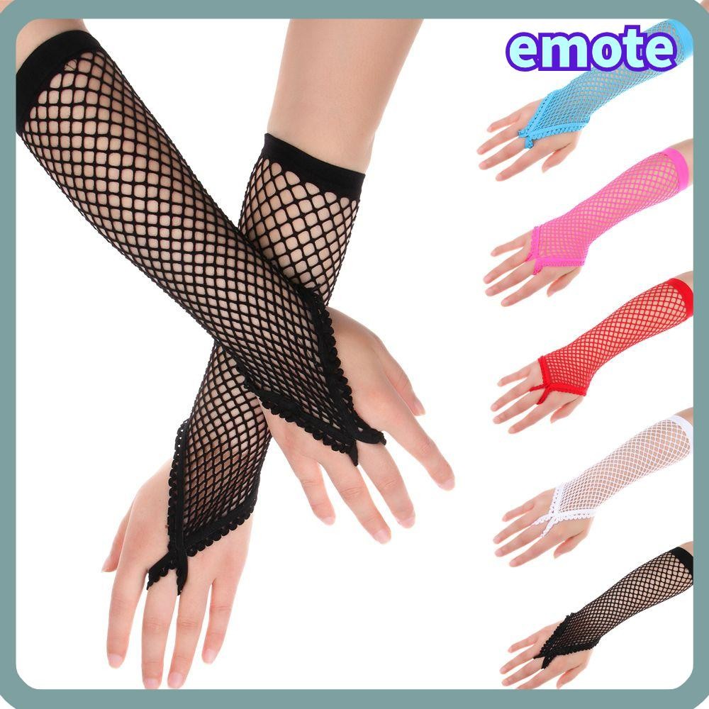 Emote Lace Mittens Solid แฟชั่น Breathable Fingeless ถุงมือ