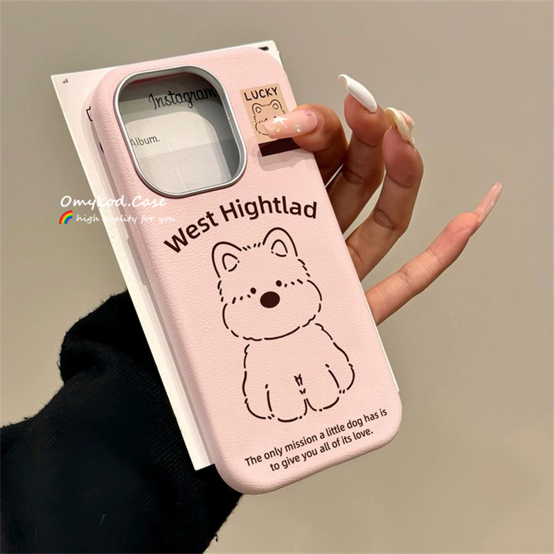 ปลอกหนังสําหรับ Samsung S21 S22 S23 S24 Plus Ultra S20FE S23FE S24FE A51 A31 A21s A20s A03 A16 A06 INS เกาหลีน่ารัก West Highland การ์ตูน Anti Fall Protection ปกอ่อน