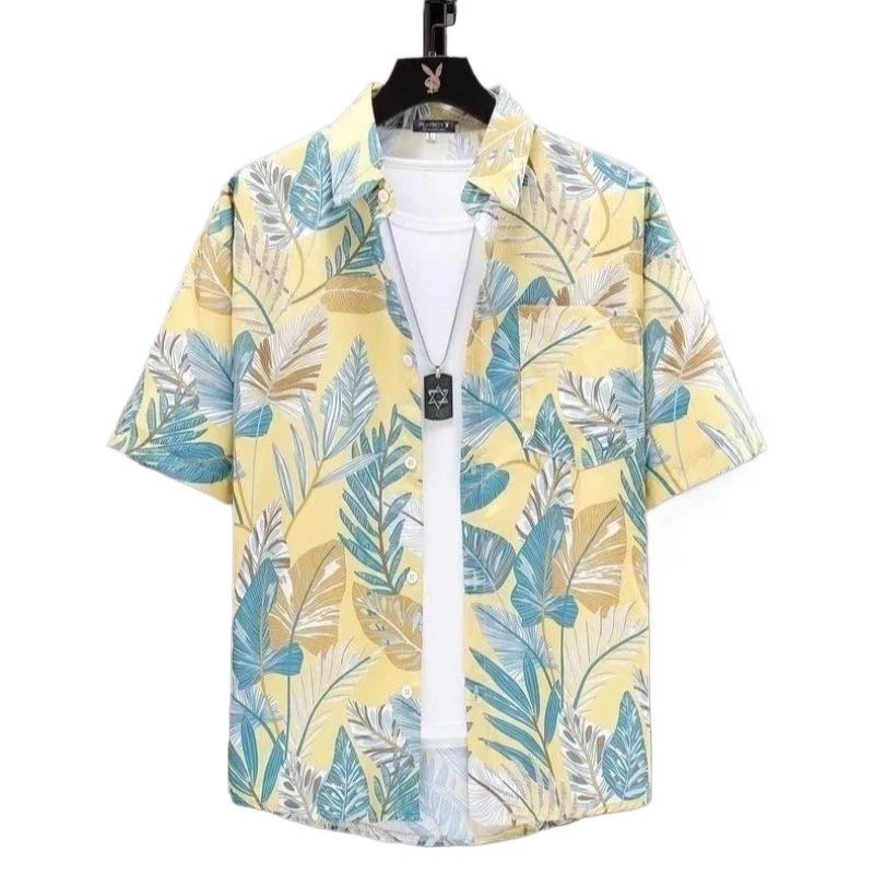 Hawaii Shirt เชิ้ตลายดอก แขนสั้น ทรงหลวม สไตล์เรโทร thumbnail 7